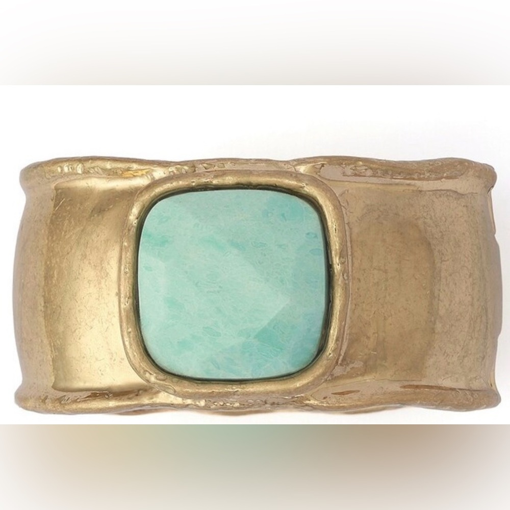 Robert Lee Morris Goldplated Turquoise Stone Bracelet - Picture 3 of 14